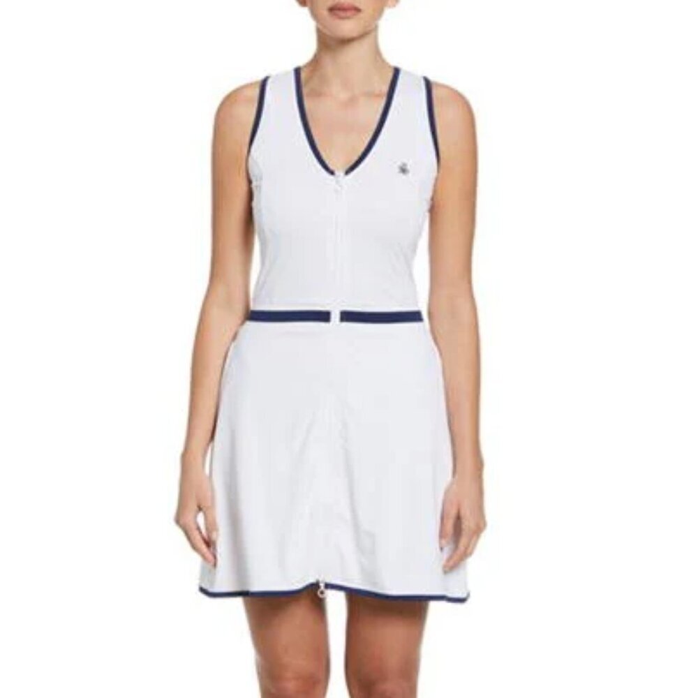 NWT Original Penguin Women's White V Neck Sleeveless Tennis Golf Dress Medium M